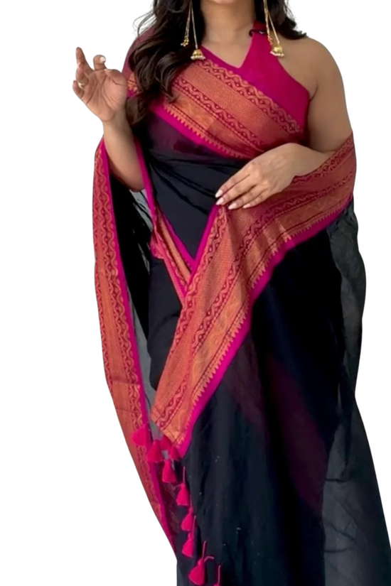 The Malabar Kasavu Salwar Suit | Traditional Cream & Gold Handloom Set4
