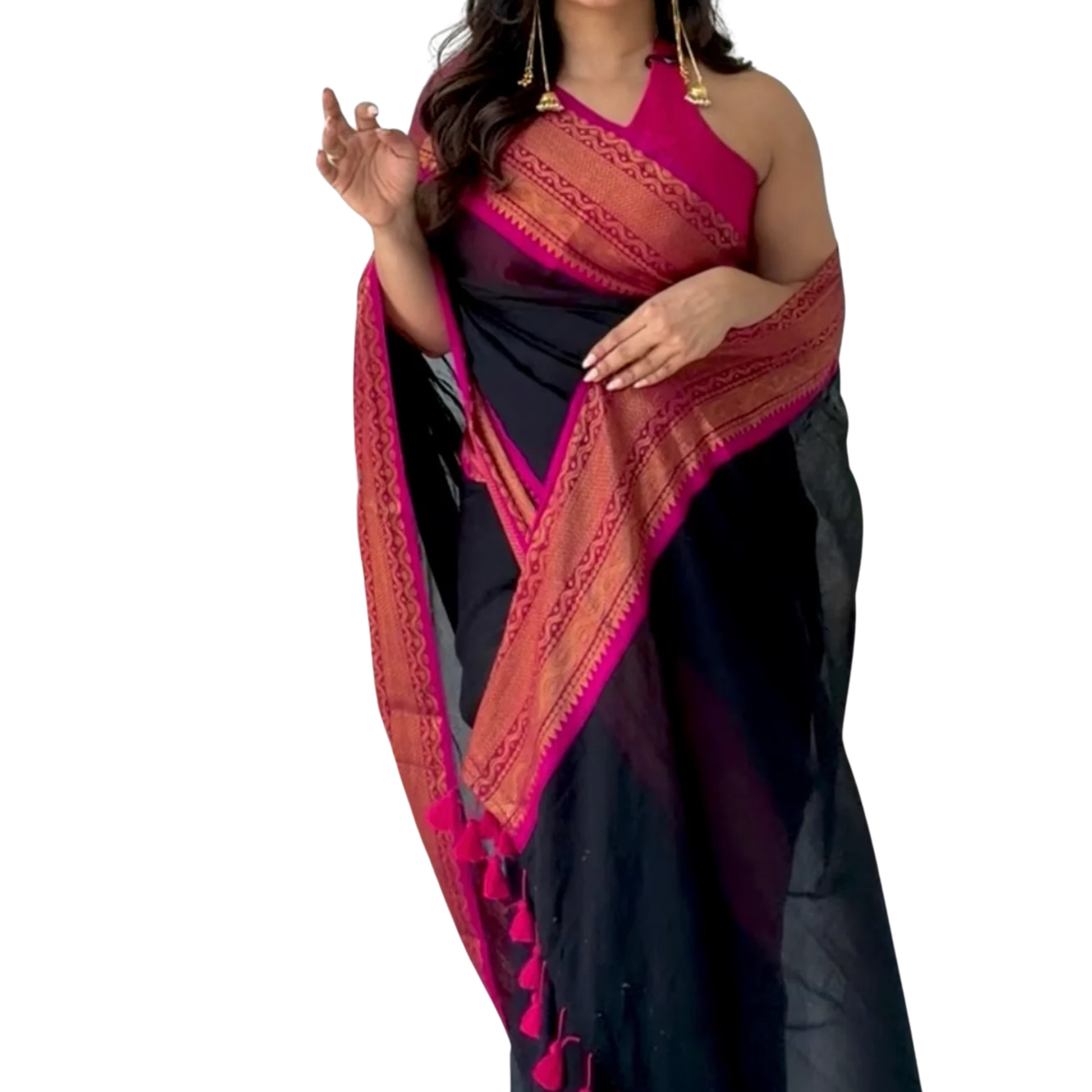 The Malabar Kasavu Salwar Suit | Traditional Cream & Gold Handloom Set4