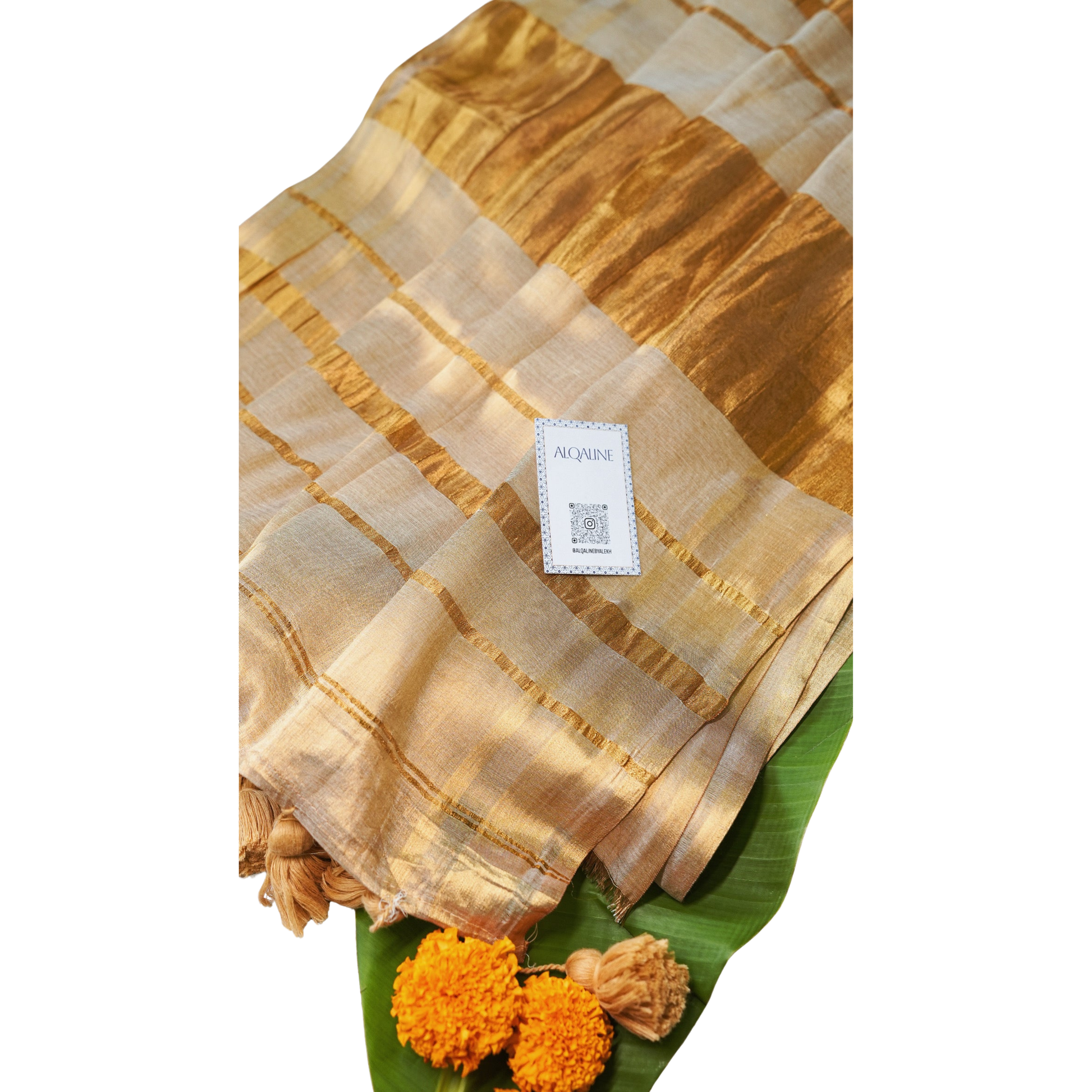 The Malabar Kasavu Salwar Suit | Traditional Cream & Gold Handloom Set7