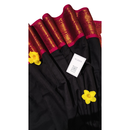 The Malabar Kasavu Salwar Suit | Traditional Cream & Gold Handloom Set4