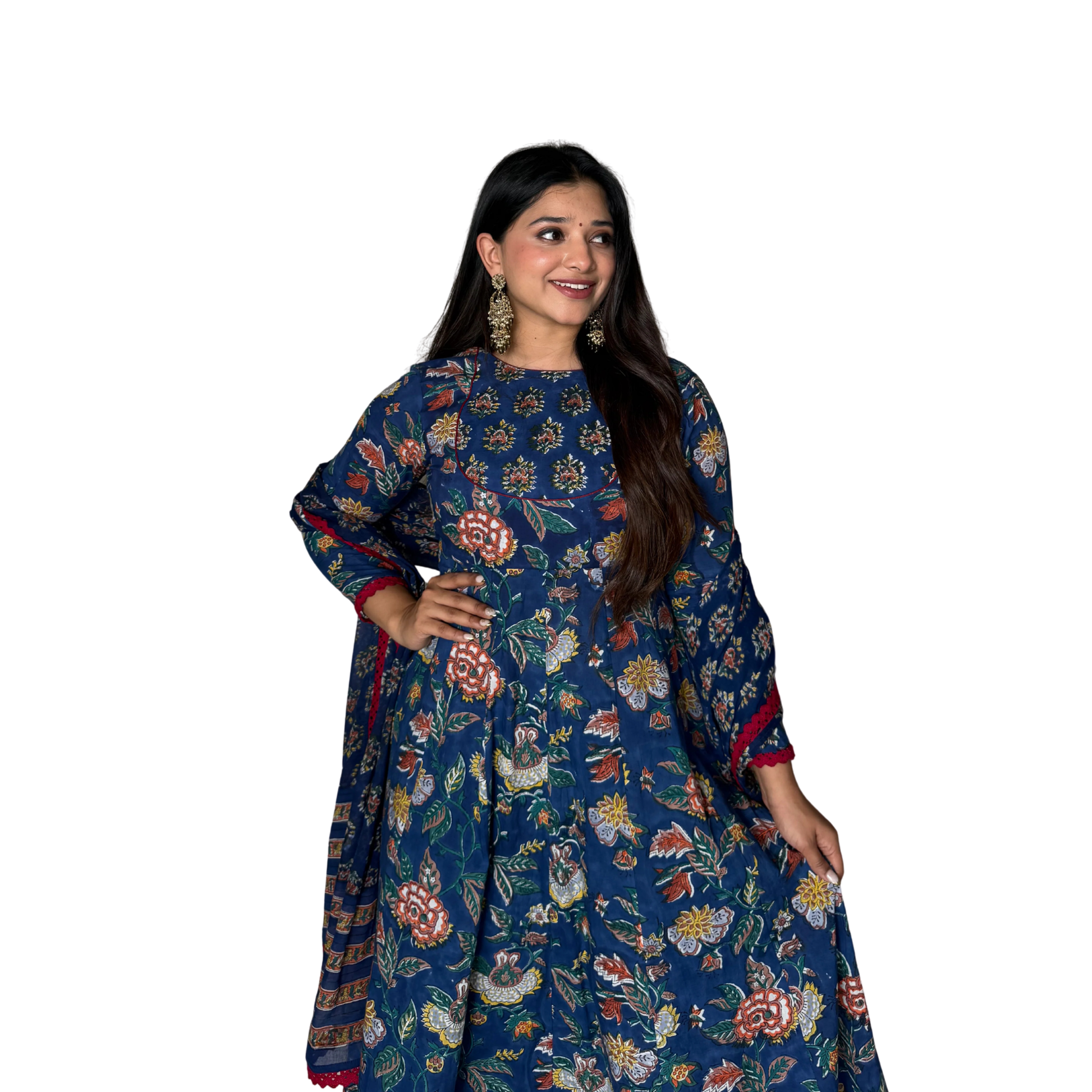 The Malabar Kasavu Salwar Suit | Traditional Cream & Gold Handloom Set5