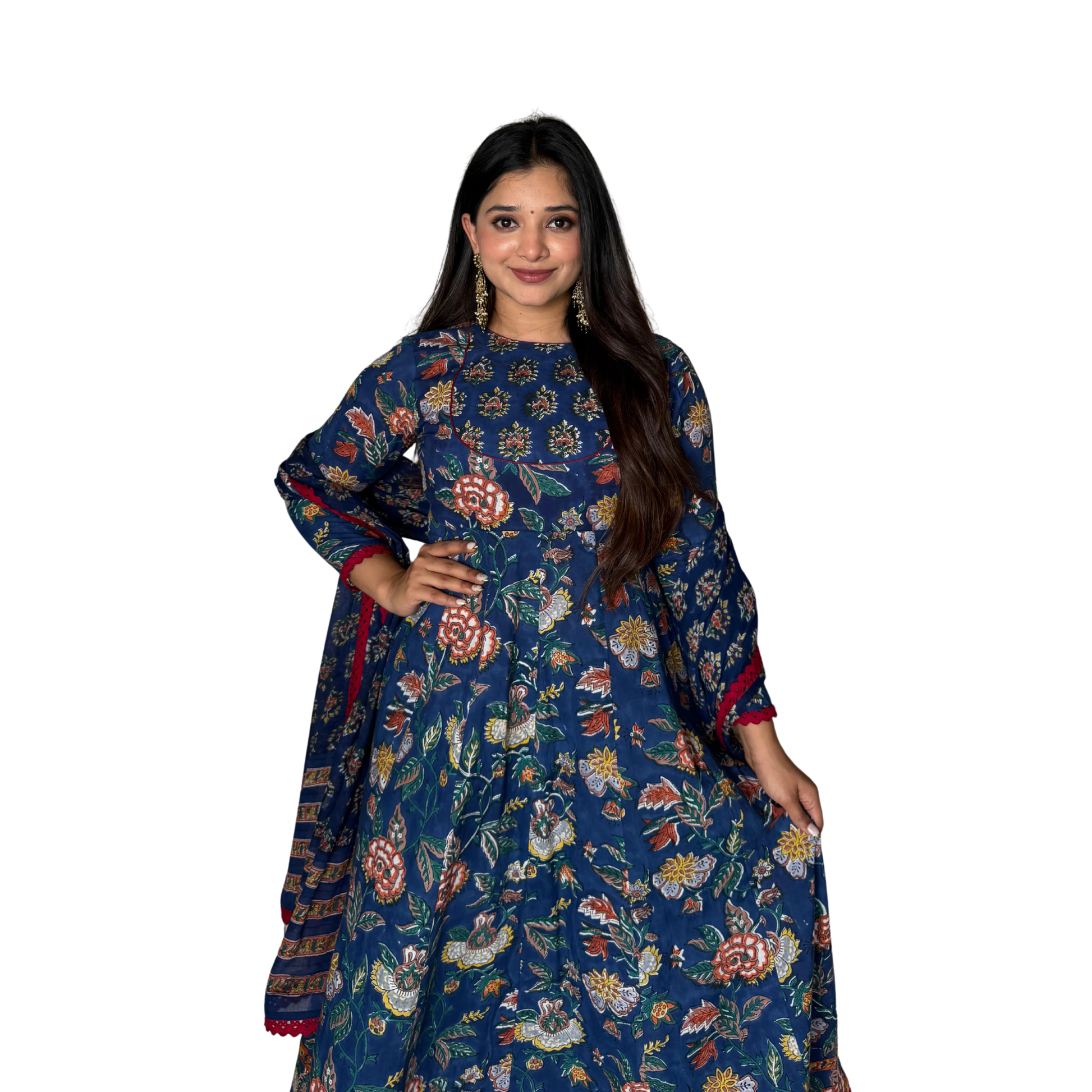 The Malabar Kasavu Salwar Suit | Traditional Cream & Gold Handloom Set6